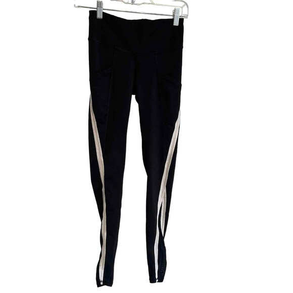Champion Pants - Champion‎ Duo Dry Black White Stripe Mesh Pocket Leggings Womens Small